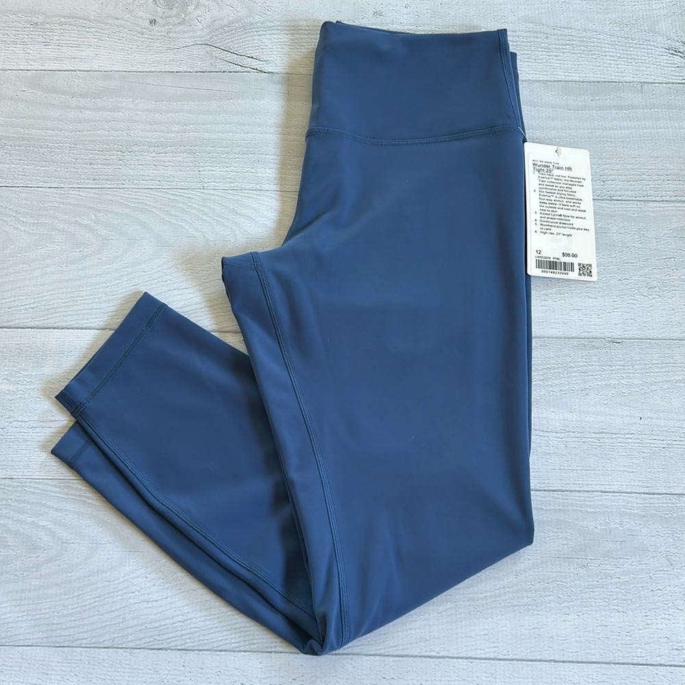 Lululemon Wunder Train High-Rise Tight‎ 25” sz 12 Pitch Blue PTBL